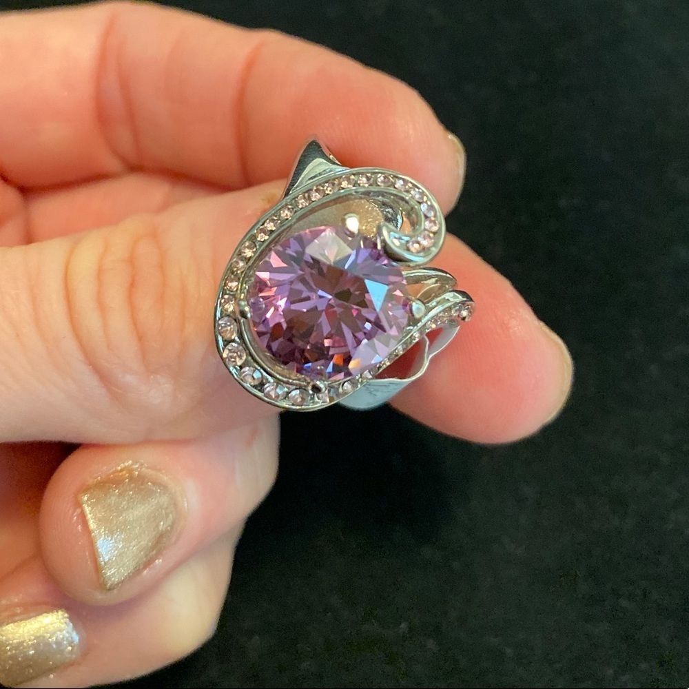 Simulated Amethyst Cocktail Ring - image 3